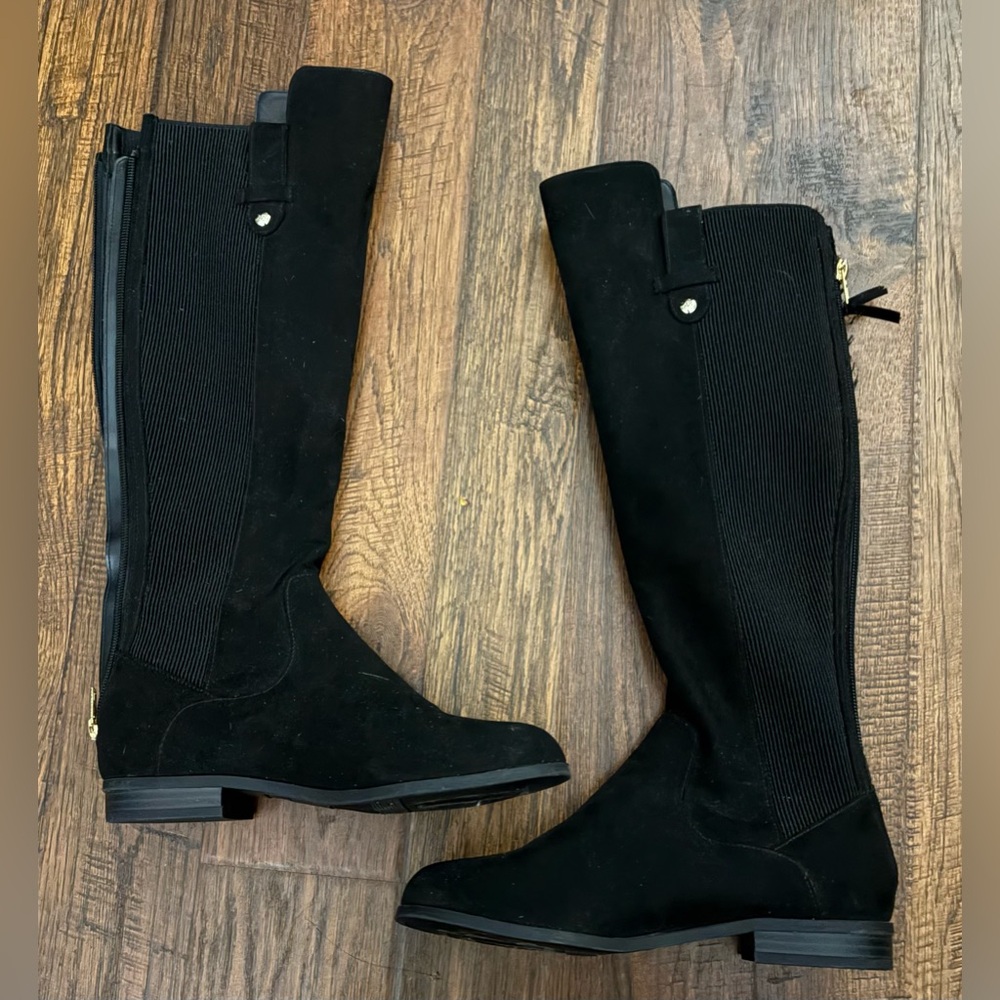 NEW Anne Klein AUDREY Womens Knee High Riding Boot Black Size 6 Faux Suede iFlex - Picture 2 of 10